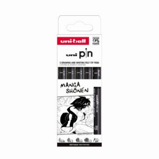 Marker UNI pin set Manga Shonen 0,05/0,3/0,8/1,2/BR mm crni