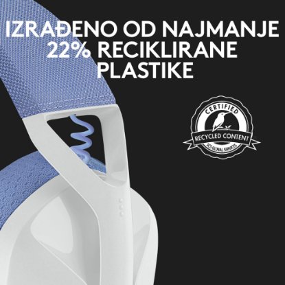 Slušalice LOGITECH Gaming G435 Lightspeed, USB-C, bežične, BT, lila-bijele