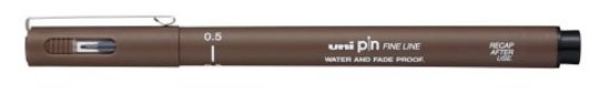 Marker UNI pin05-200, sepia