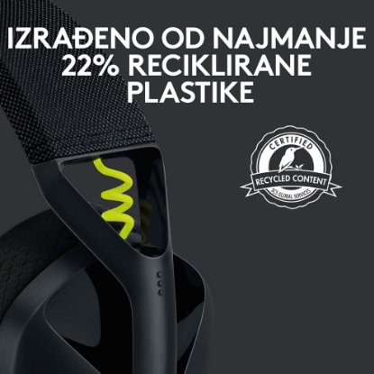 Slušalice LOGITECH Gaming G435 Lightspeed, USB-C, bežične, BT, crne