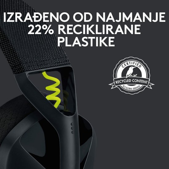 Slušalice LOGITECH Gaming G435 Lightspeed, USB-C, bežične, BT, crne