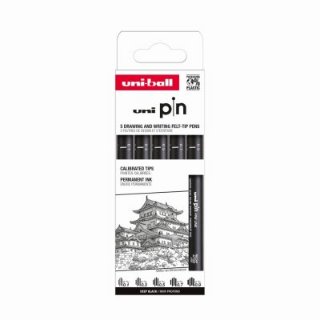 Marker UNI pin set Classic 0,1/0,3/0,5/0,7/0,9 mm crni