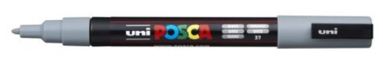 Marker UNI POSCA pc-3m, sivi