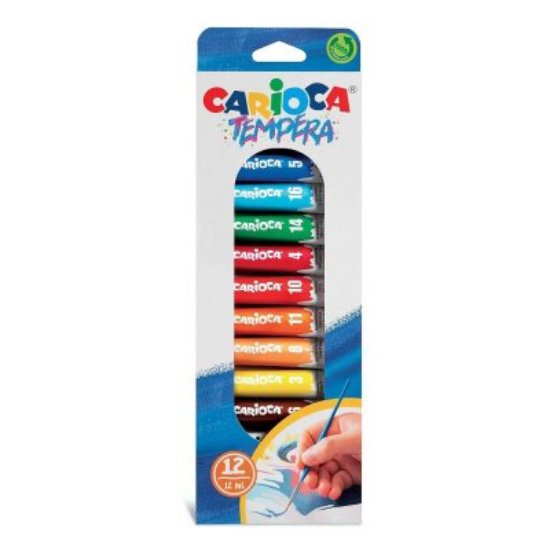 Boja tempera CARIOCA 12ml tubice, 12 kom