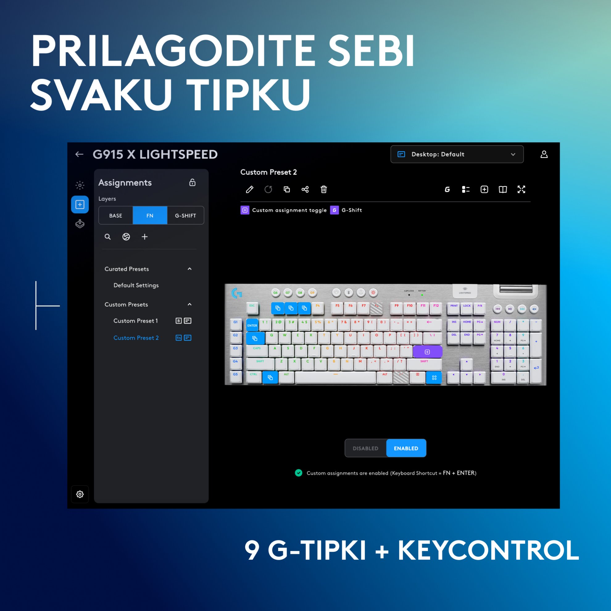 Tipkovnica LOGITECH Gaming G915 X Lightspeed, R | Links