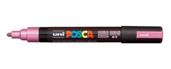 Marker UNI POSCA pc-5m, metallic rozi