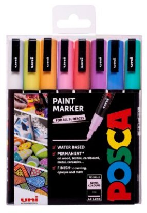 Marker UNI POSCA  pc-3m, pastelne boje 8/1