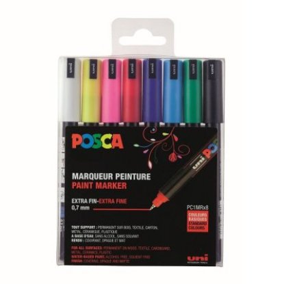 Marker UNI POSCA  pc-1m,r osnovne boje 8/1
