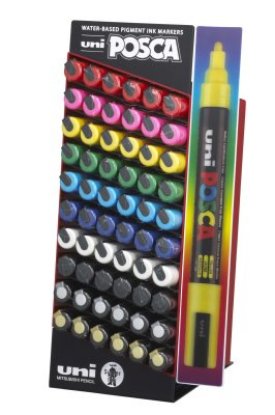 Marker UNI POSCA pc-5m, razne boje 60 kom  u displeju
