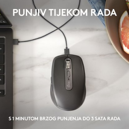 Miš LOGITECH MX Anywhere 3S, laserski, bežični, BT, pale gray