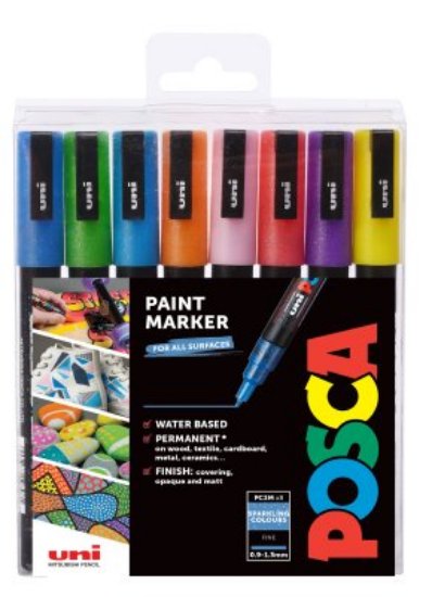 Marker UNI POSCA  pc-3m, šljokaste boje 8/1
