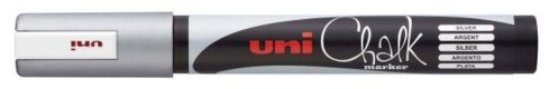 Marker UNI pwe-5m, chalk_kreda, srebrni