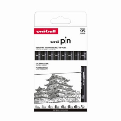 Marker UNI pin set Classic 0,03/0,1/0,3/0,5/0,7/0,9/1,2/BR mm crni