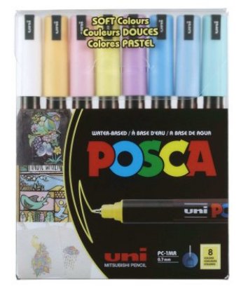 Marker UNI POSCA  pc-1m,r pastelne boje 8/1