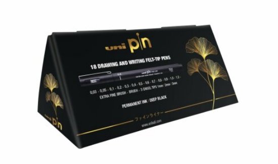 Set Markera UNI Pin, crni, 18 kom
