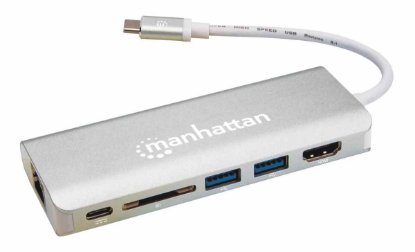 Docking station MANHATTAN, USB-C na HDMI, RJ45, USB-C i 2x USB 3.0, za laptop