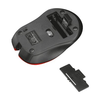 Miš TRUST Mydo, optički, silent, 1800dpi, USB, crveni