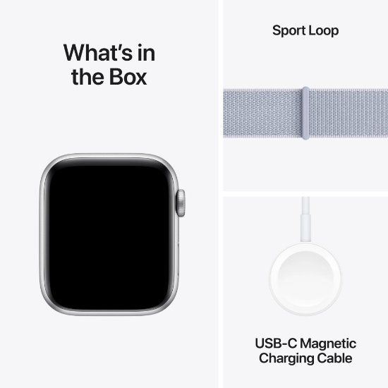 Pametni sat APPLE Watch SE2 V3 GPS, 44mm Silver Alu Case with Blue Cloud Sport Loop