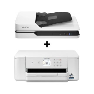 Printer EPSON WorkForce Pro WF-M4119DW, 4800dpi, USB, LAN, WiFi, bijeli + Skener Epson WorkForce DS-1630, 1200dpi, USB 3.0