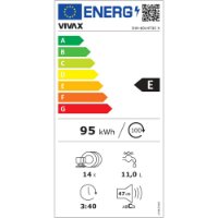Perilica posuđa VIVAX DW-601473C X, 60 cm, 14 kompleta, energetski razred E, inox