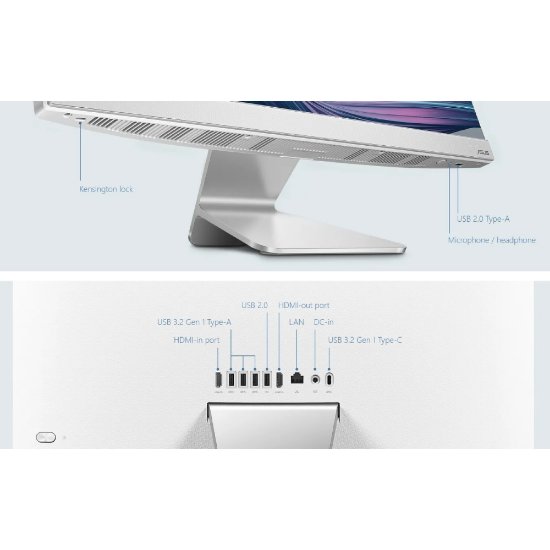 Računalo AiO ASUS  A3402WVAT-WB53C1X / 23,8" FHD IPS Touch, Core i5 1335U, 16GB, 512GB SSD, Intel HD Graphics, WiFi, tipkovnica, miš, Windows 11 Pro, bijelo