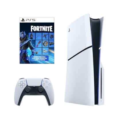 Igraća konzola SONY PlayStation 5 Slim D Chassis, 1TB SSD, Blu-ray, DualSense kontroler, bijela, Fortnite Cobalt Star Voucher