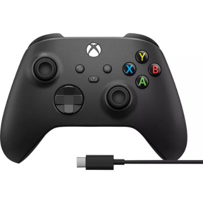 Gamepad MICROSOFT XBOX Wireless Controller, USB-C, bežični, crni, kabel USB-C