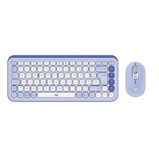 Tipkovnica + miš LOGITECH POP Icon Combo, bežična, US Layout, BT, ljubičasta