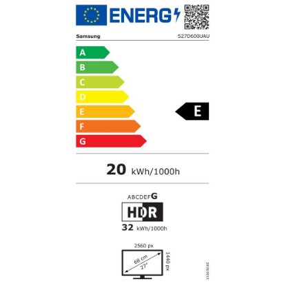 Monitor 27" SAMSUNG LS27D600UAUXEN, QHD, IPS, 100Hz, 5ms, 350cd/m2, pivot, crni