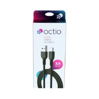 Kabel OCTIO USB-A (M) na USB-C (M), crni, 2m
