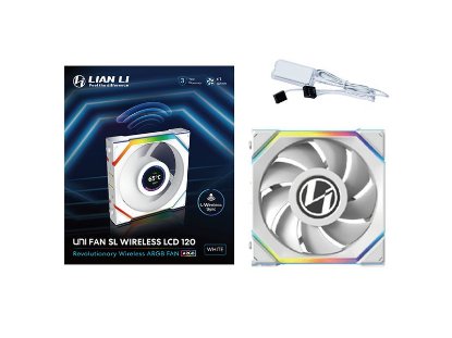 Ventilator LIAN LI UNI FAN SL LCD, ARGB, 120mm PWM, bijeli