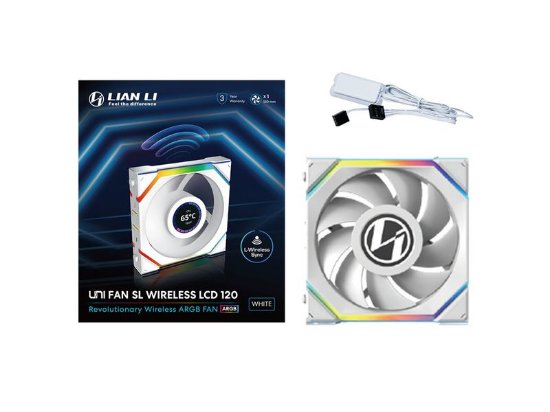 Ventilator LIAN LI UNI FAN SL LCD, ARGB, 120mm PWM, bijeli