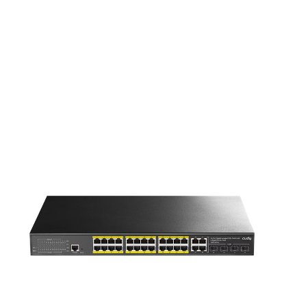 Switch CUDY GS2028PS4, 10/100/1000 Mbps, 24-port, crni