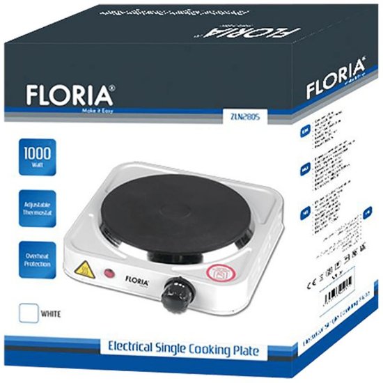 Električno kuhalo FLORIA ZLN2805 WH, 1000W, jednostruko, bijelo