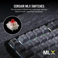 Tipkovnica CORSAIR K65 Plus Wireless, mehanička, bežična, Corsair MLX Red, US Layout, USB, crna