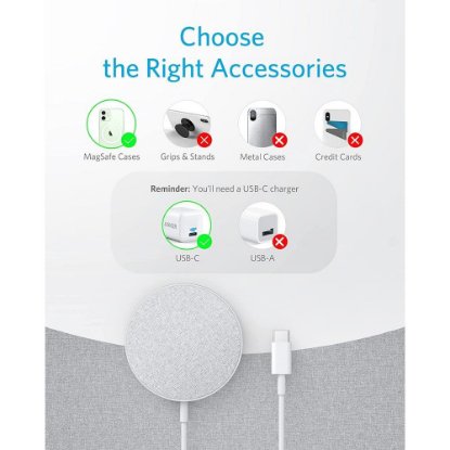 Kućni punjač ANKER PowerWave Select+, A2566G31, magnetni, bežični, plavi