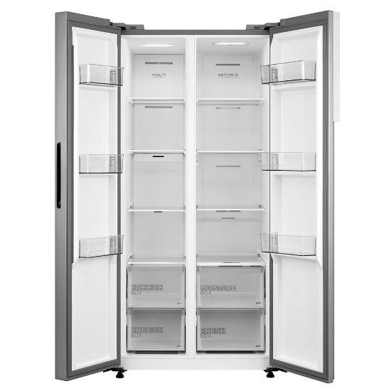 Hladnjak MIDEA MDRS619FIE46, kombinirani, 178 cm, 271/189 l, 2 vrata, energetski razred E, inox