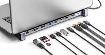 Docking station MANHATTAN 10-in-1 Multiport Hub, USB-C na 2x 4K 60Hz HDMI, 3x USB-A, USB-C PD 100W, USB-C, SD/microSD čitač, Gigabit RJ45
