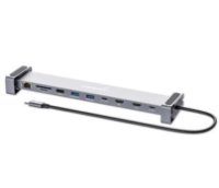 Docking station MANHATTAN 10-in-1 Multiport Hub, USB-C na 2x 4K 60Hz HDMI, 3x USB-A, USB-C PD 100W, USB-C, SD/microSD čitač, Gigabit RJ45
