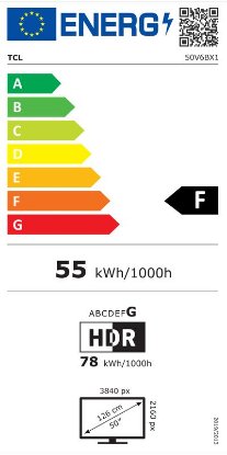 LED TV 50" TCL 50V6B, Android TV, 4K UHD, DVB-T2/C/S2, HDMI, Wi-Fi, USB, energetski razred F
