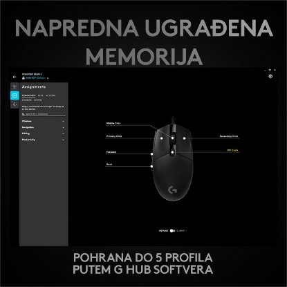 Miš LOGITECH Gaming G PRO HERO, 16000dpi, crni, USB