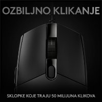 Miš LOGITECH Gaming G PRO HERO, 16000dpi, crni, USB