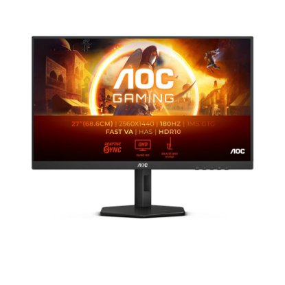 Monitor 27" AOC Q27G4XN, QHD, VA, 180Hz, Adaptive Sync, 1ms, 250cd/m2, 3000:1, crni