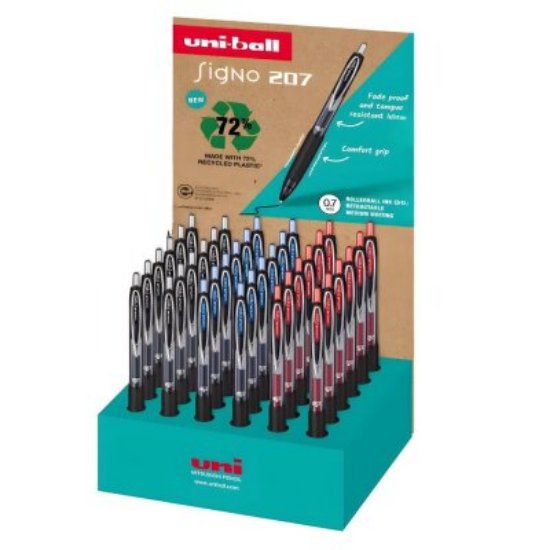 Pak Roler UNI UMN-207E Eco (0.7) crni plavi crveni, 36 komada, display