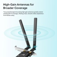 Mrežna kartica adapter TP-LINK Archer TX20E, AX1800, bežični Dual-Band Wi-Fi 6 BT5.2 PCI-E adapter 574Mbps/1201Mbps (2.4GHz/5GHz), 802.11ax/ac/n/a/g/b, 2×antene