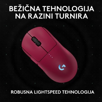 Miš LOGITECH Pro 2 Lightspeed, RGB, optički, bežični, 32000dpi, rozi