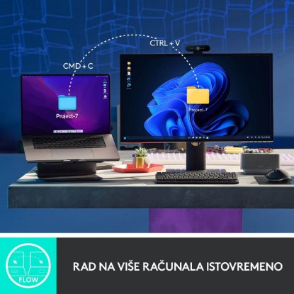 Tipkovnica LOGITECH MX Mechanical Tactile Quiet, bežična, BT, crna
