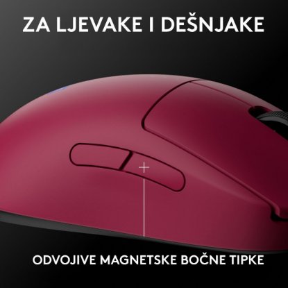 Miš LOGITECH Pro 2 Lightspeed, RGB, optički, bežični, 32000dpi, rozi