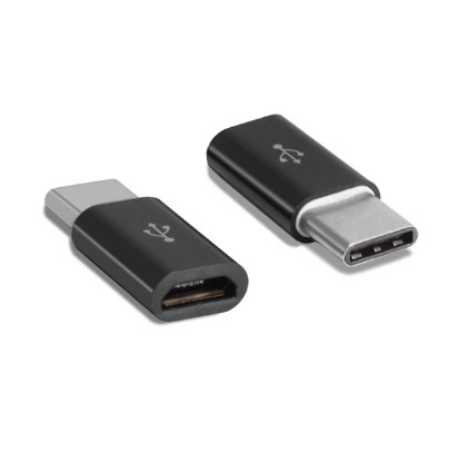 Adapter MAXMOBILE, micro USB-B (Ž) na USB-C (M), crni