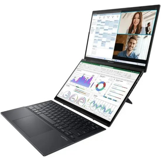 Laptop ASUS Zenbook Duo UX8406CA-PZ042X / Core Ultra 9 285H, 32GB, 2TB SSD, Intel Arc Graphics, 14" 2,8K 120Hz OLED Touch, Windows 11 Pro, sivi